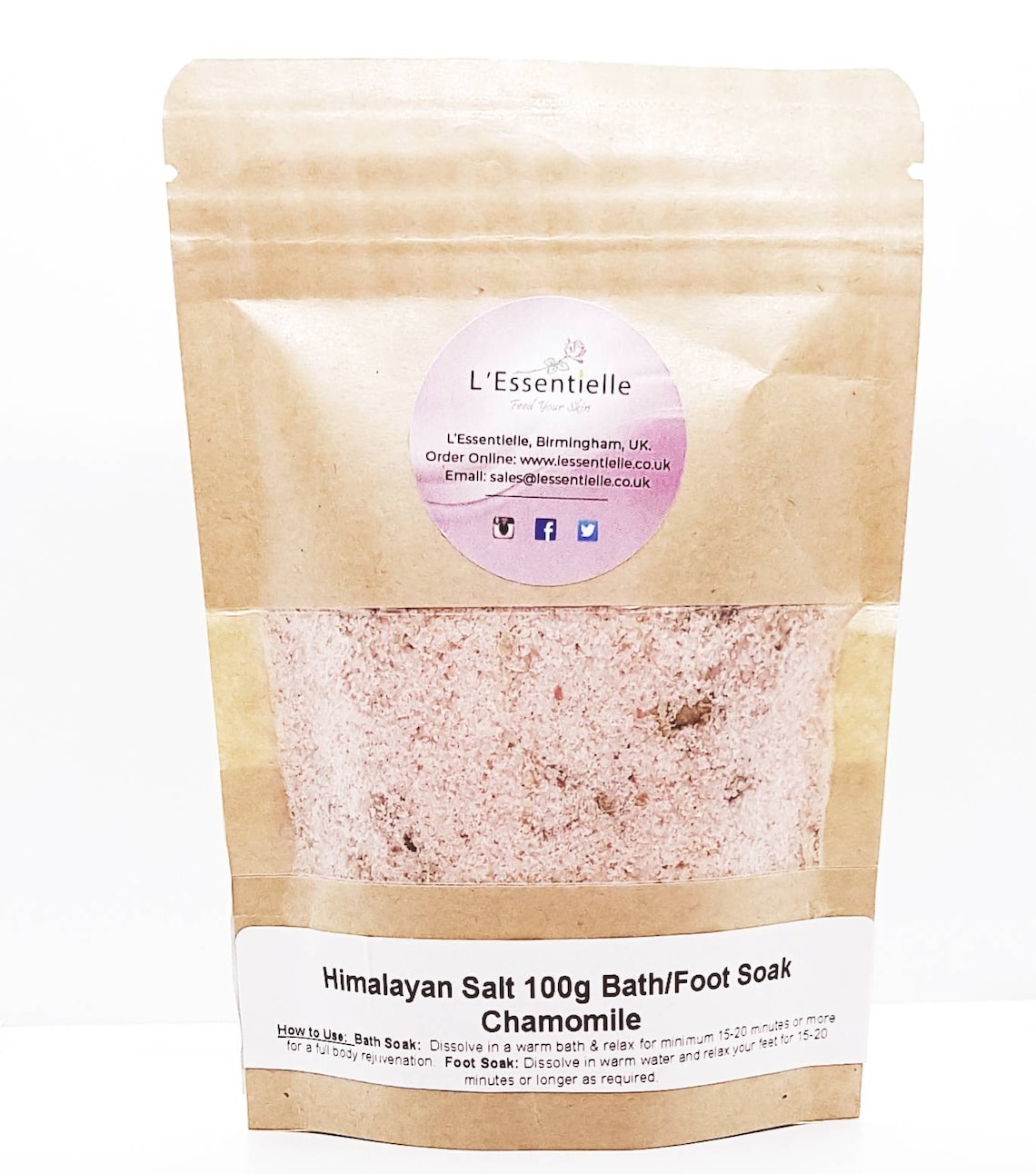 Himalayan Pink Bath Salt Soak 100g Dried Chamomile Flowers & Etsy