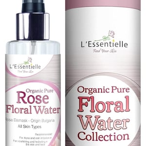 Organic Pure Rose Water Bulgaria Rosa Damascena Hydrosol 150ml All Natural Alcohol Free Face & Skin Toner with Storage Stylish Gift Box