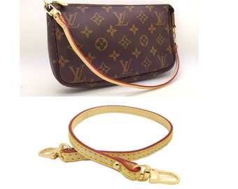 Crossbody Strap for Small Bags Pochette Mini NM Eva Damier Favorite PM MM Alma BB Brown Strap Width 1.2 + Screw