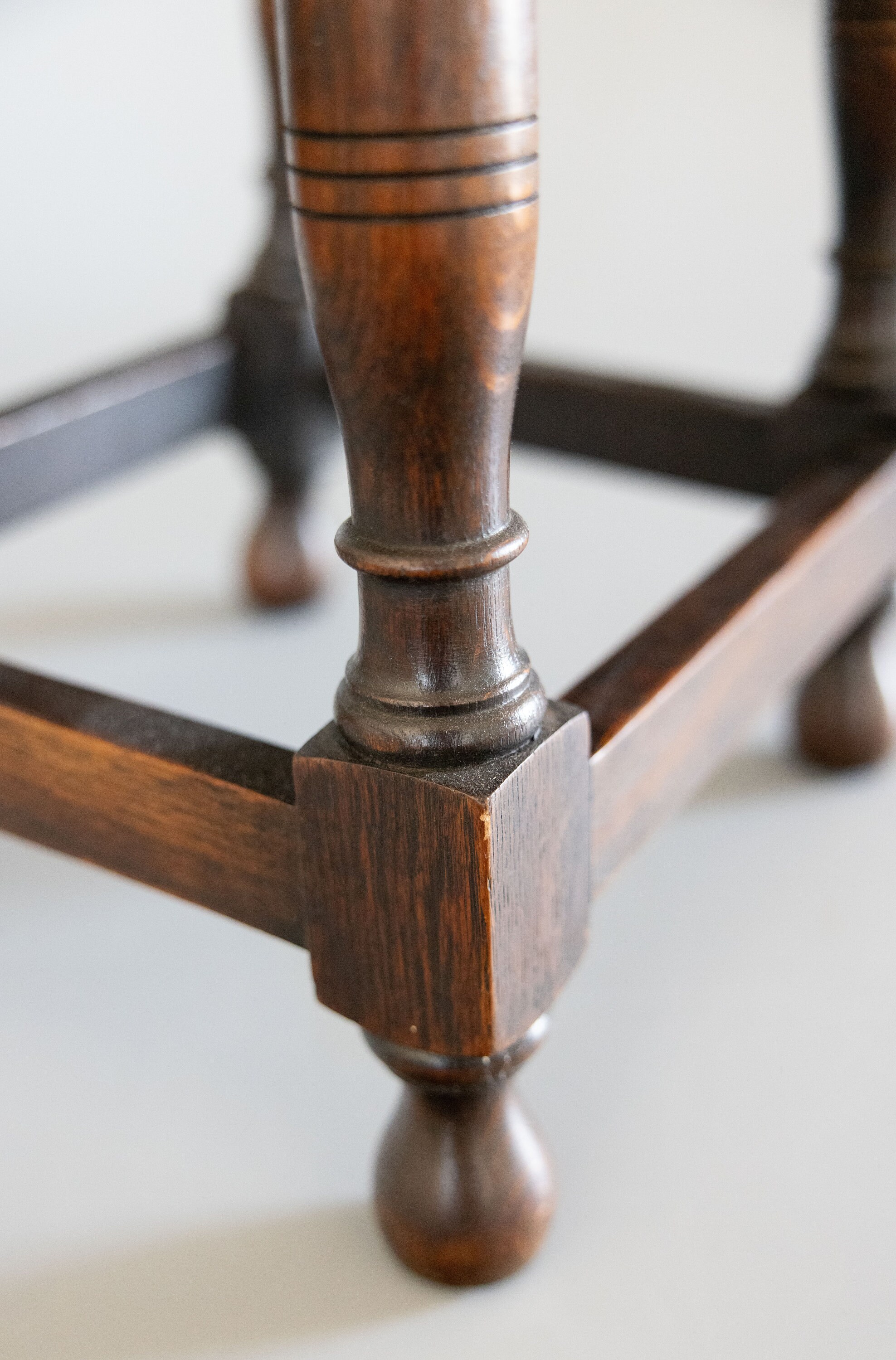 Antique English Carved Tiger Oak Joint Stool Side Table - Etsy