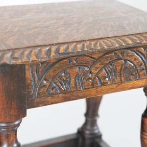 Antique English Carved Tiger Oak Joint Stool Side Table - Etsy