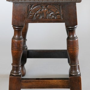 Antique English Carved Tiger Oak Joint Stool Side Table - Etsy
