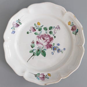 19th Century French Faience Floral Plate