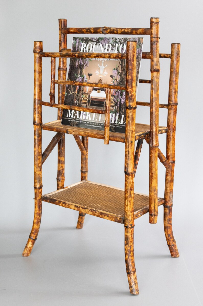 19th Century English Bamboo Tiered Magazine Rack - Etsy
