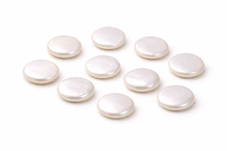 Natural Freshwater Pearl Cabochons Round Coin | Flat Back Pearl Cabs 4mm–15mm | Loose Pearls for Jewelry Making