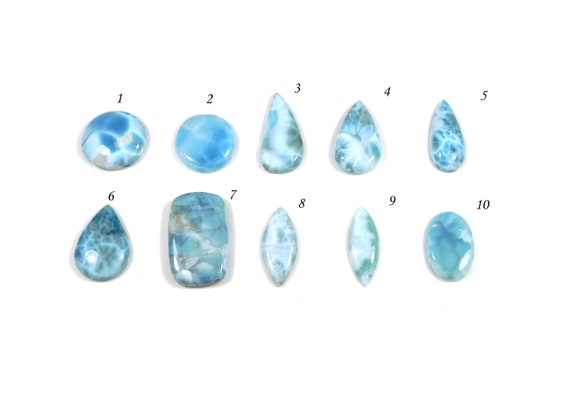 1 Pieces Natural Larimar Pear Shape Larimar Cabochon Loose Gemstone Larimar Rings Sky Blue Larimar Cabs Natural Larimar Gemstone Jewelry