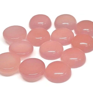 Pink Chalcedony Cabochon round shape 5x5 mm to 30x30 mm. Rose quartz chalcedony jewelry making stone for ring pendant earrings bracelet.