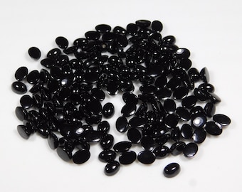 AAA Black Spinel Cabochon: Oval Gemstone for Jewelry (3x5mm to 8x10mm)
