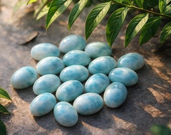 Larimar Cabochon Natural Blue Oval Gemstone 5x7mm–16x22mm for Jewelry Making
