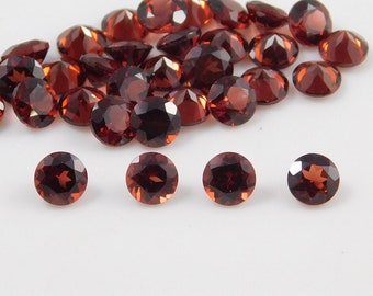 AAA Mozambique Garnet, Faceted Round Red Gemstone (3x3mm to 10x10mm)
