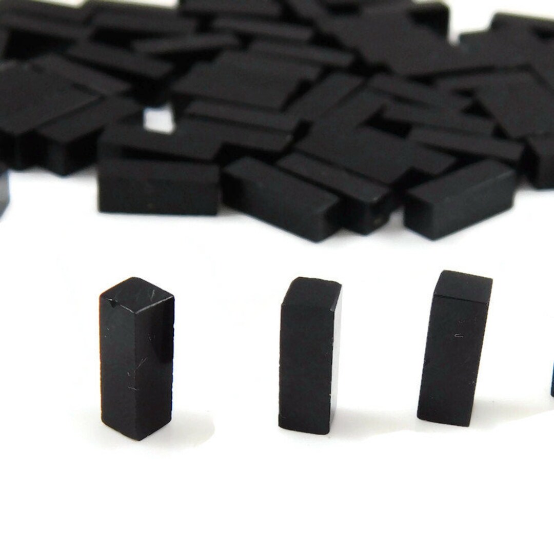 Black Onyx Plain Rechteck Long Stick 3x10, 4x12, 5x15 6x18 Mm. Black ...
