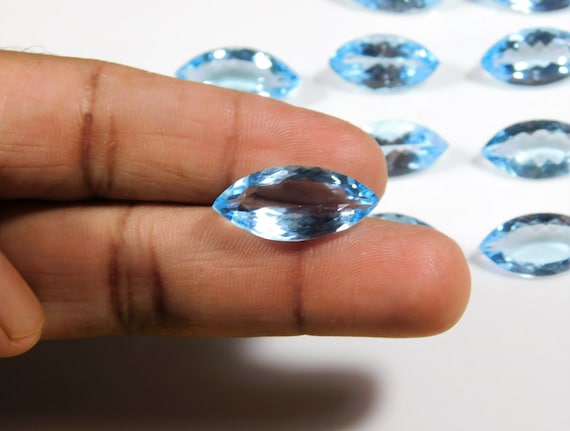 AAA Quality Sky Blue Topaz Faceted Marquise Gemstone 4x8mm to
