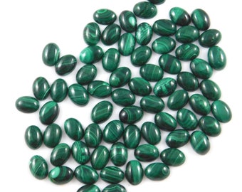 Oval Malachite Cabochon: Dark Green Loose Gemstone (4x6mm to 15x20mm)