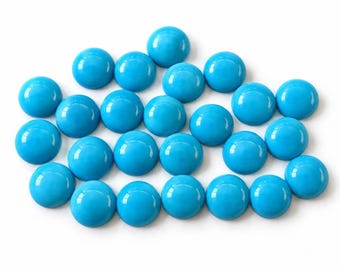 Cabujones redondos de turquesa Sleeping Beauty natural, gemas azules de Arizona para la fabricación de joyas.
