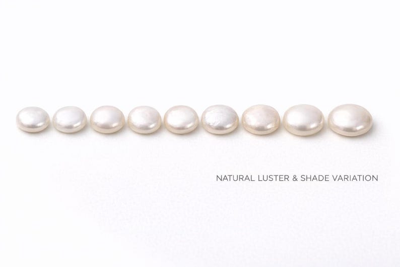 Natural Freshwater Pearl Cabochons Round Coin | Flat Back Pearl Cabs 4mm–15mm | Loose Pearls for Jewelry Making