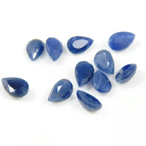 Blue Madagascar Sapphire Pear Faceted Gemstone: Loose Sapphire for Jewelry Making
