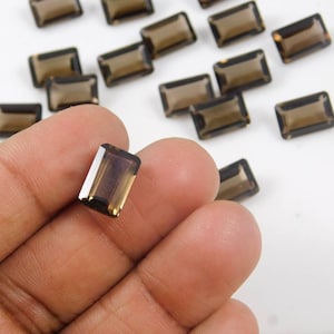 Smoky Quartz Faceted Octagon 7x9, 8x10, 10x12, 10x14, 12x16, 13x18mm. Smoky quartz Jewelry Making loose gemstone ring making stone