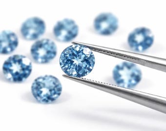 Sky Blue Topaz Round Gemstone: AAA Faceted Loose Stone, 3mm-12mm Calibrated, Jewelry Making