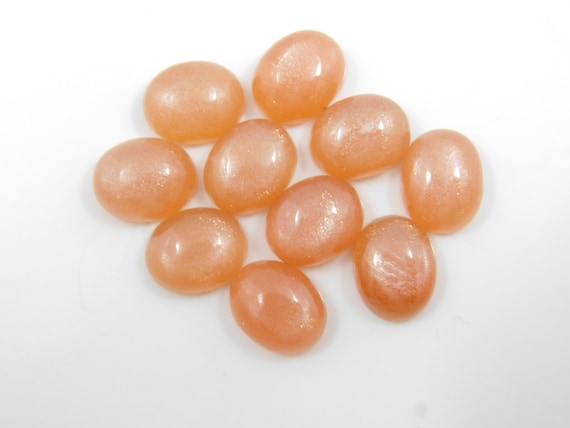 Peach Moonstone Cabochon: Calibrated Oval Gemstone (5x7 to 15x20 mm)
