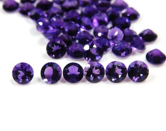 AAA African Amethyst Faceted Round Gemstone: 3mm-10mm Loose Stone