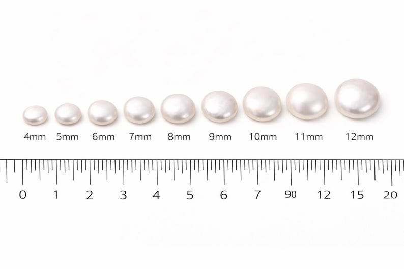Natural Freshwater Pearl Cabochons Round Coin | Flat Back Pearl Cabs 4mm–15mm | Loose Pearls for Jewelry Making