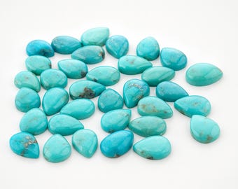Turquoise Cabochon Pear Shape: Arizona Matrix Gemstone 8x12mm-15x20mm