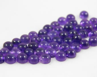 Afrikansk ametistcabochon: Rund lila ädelsten (3x3 till 12 x 12 mm)