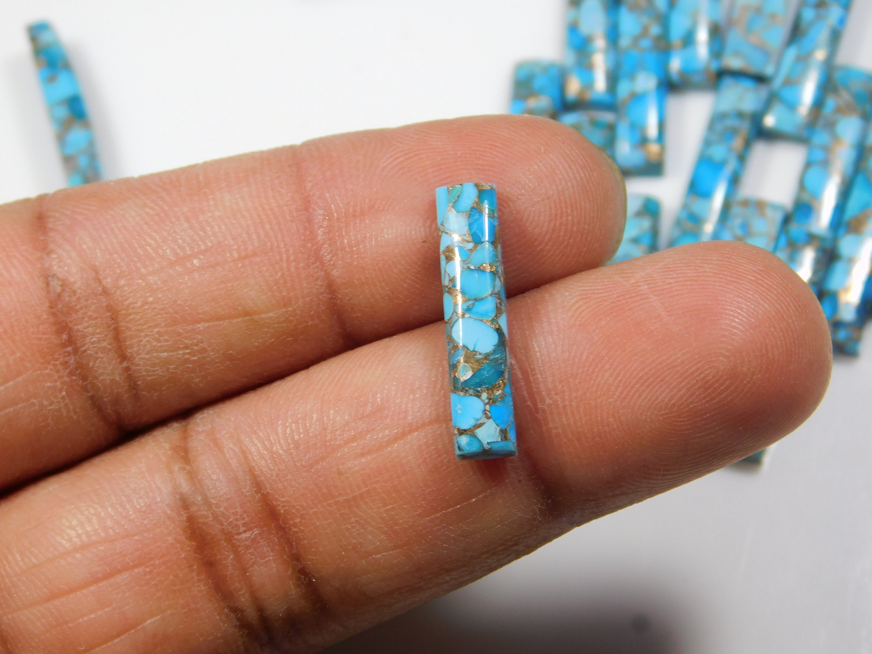 Blue Mohave Turquoise Cabochon Flat Back Rectangle Shape - Etsy
