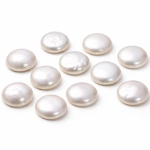 Natural Freshwater Pearl Cabochons Round Coin | Flat Back Pearl Cabs 4mm–15mm | Loose Pearls for Jewelry Making