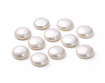 Natural Freshwater Pearl Cabochons Round Coin | Flat Back Pearl Cabs 4mm–15mm | Loose Pearls for Jewelry Making