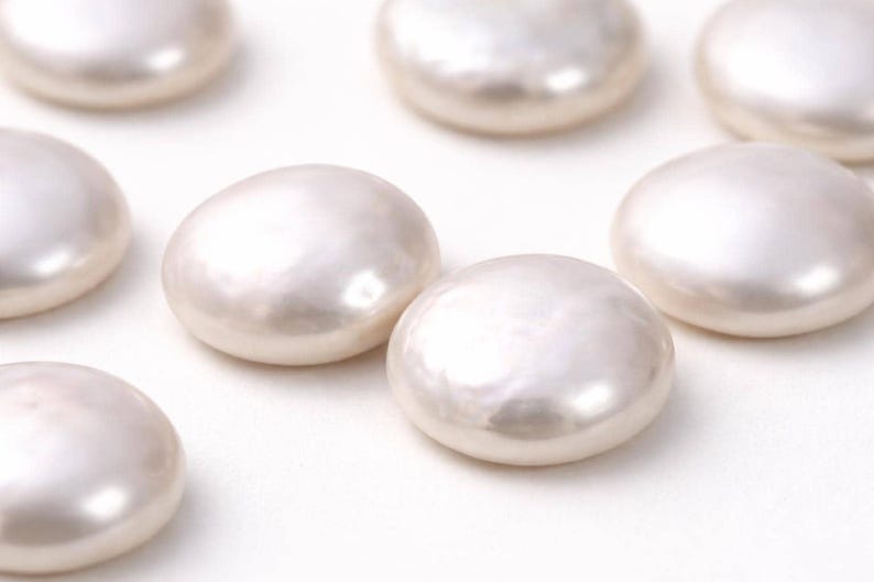 Natural Freshwater Pearl Cabochons Round Coin | Flat Back Pearl Cabs 4mm–15mm | Loose Pearls for Jewelry Making