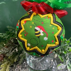 Christmas Bees in Santa Hats Home Decor Accent Ornament