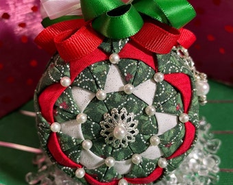 Christmas Red and Green with Pearls