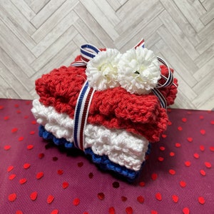Old Glory Handknit Washcloth Set