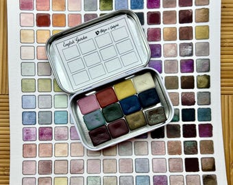 English Garden Collection | HALF PAN Watercolor Set of 12