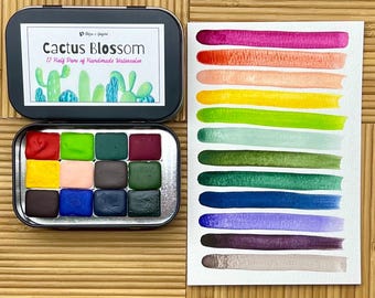 Cactus Blossom | 12 Pans | Handmade Watercolor Paints