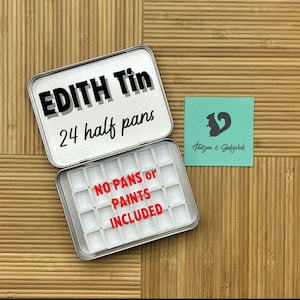 EDITH | Mid-Size Watercolor Tin | 24 Half Pan