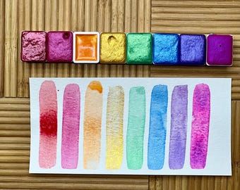 2025 Rainbow Shimmer Sets & Half Pans | Handmade Watercolor