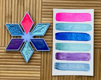 GLO-Flake Set di 6 acquerelli / Shimmer & GLO Set