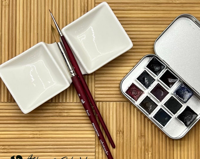 Ceramic Brush Rest & Mixing Palette