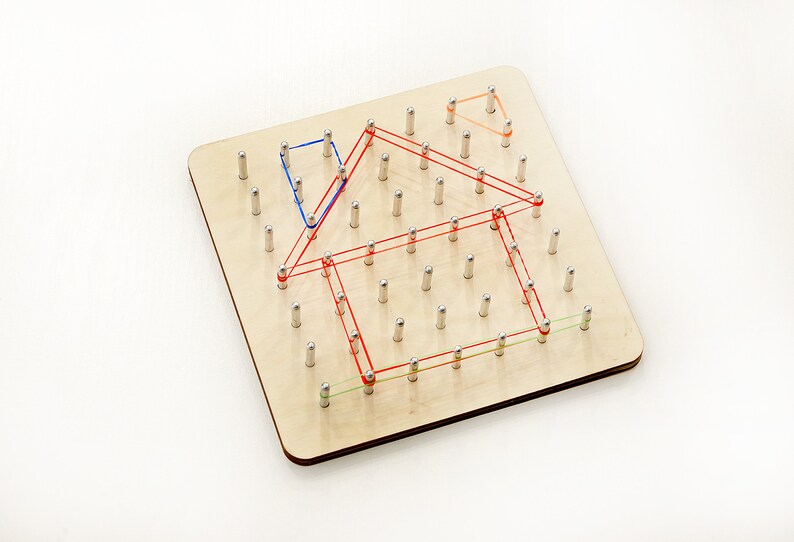 Wooden geoboard board. Learning toy Etsy