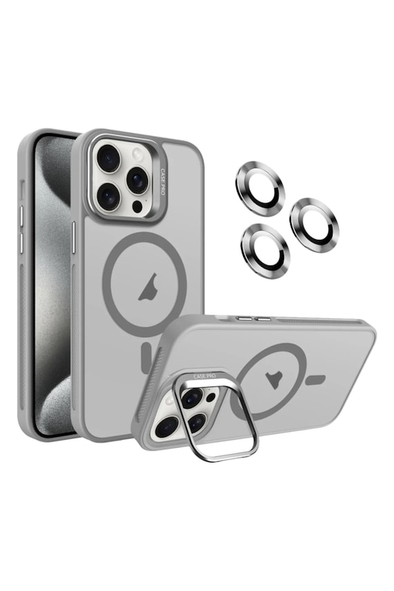 Iphone 16 Pro Max Case ALP Matte Frosted Cover with Camera Lens and Stand