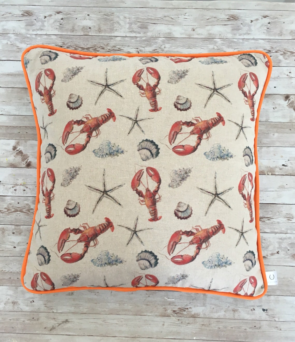 Nautical Lobster Cushion Linen Cushion Nautical Decor Etsy