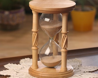 Fillable Unity Sand Ceremony Hourglass - 6x10 Birdseye Maple Hourglass w/ Spiral Spindles
