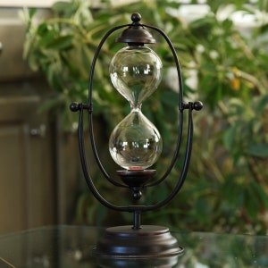 Rustic Metal Rotating Urn Hourglass