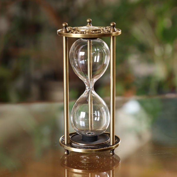 Reloj de arena rellenable de laton y cristal Etsy Espana