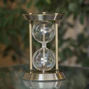 Antique Brass Urn Fillable Hourglass