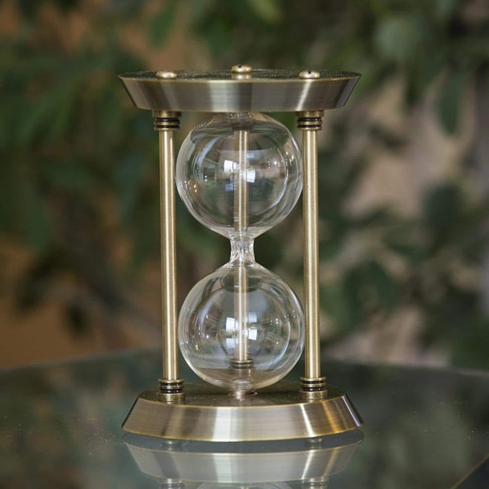 Antique Brass Urn Fillable Hourglass