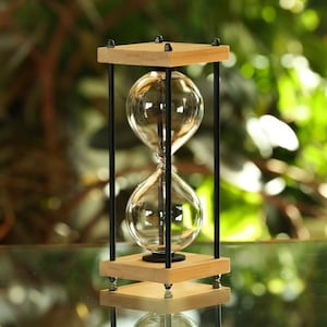 Natural Wood and Metal Fillable Hourglass - Sand Ceremony - Unity Ceremony