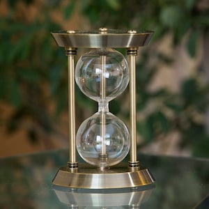 Fillable Antique Brass Hourglass with Empty Globe - Perfect for Wedding Unity Sand Ceremony